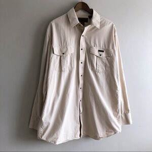 ✨$8 CLEAR-OUT✨ Ridge Riders Vintage Western Button Down Long Sleeve Shirt Cream